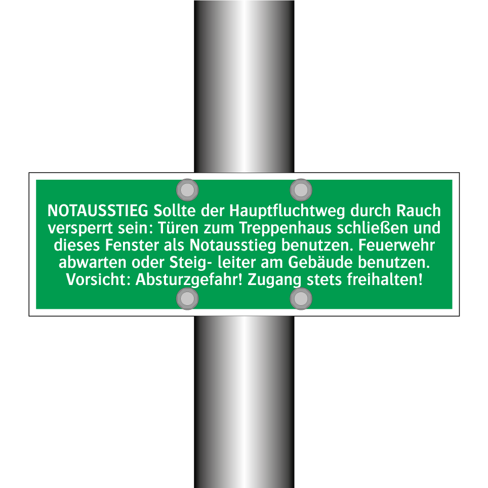 NOTAUSSTIEG Sollte der Hauptfluchtweg durch Rauch versperrt sein /../