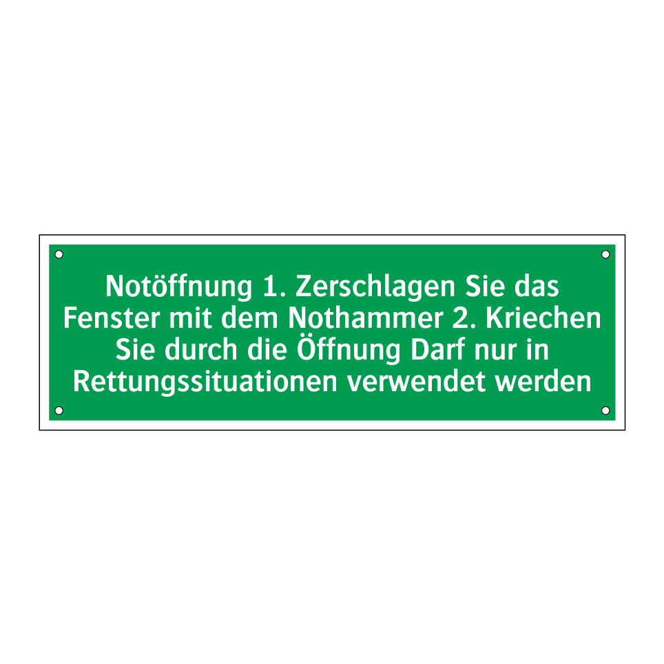 Notöffnung 1. Zerschlagen Sie das Fenster mit dem Nothammer /../