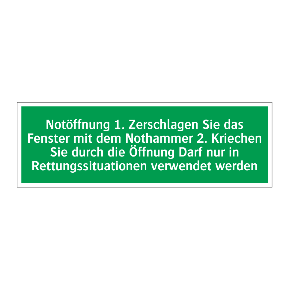 Notöffnung 1. Zerschlagen Sie das Fenster mit dem Nothammer /../