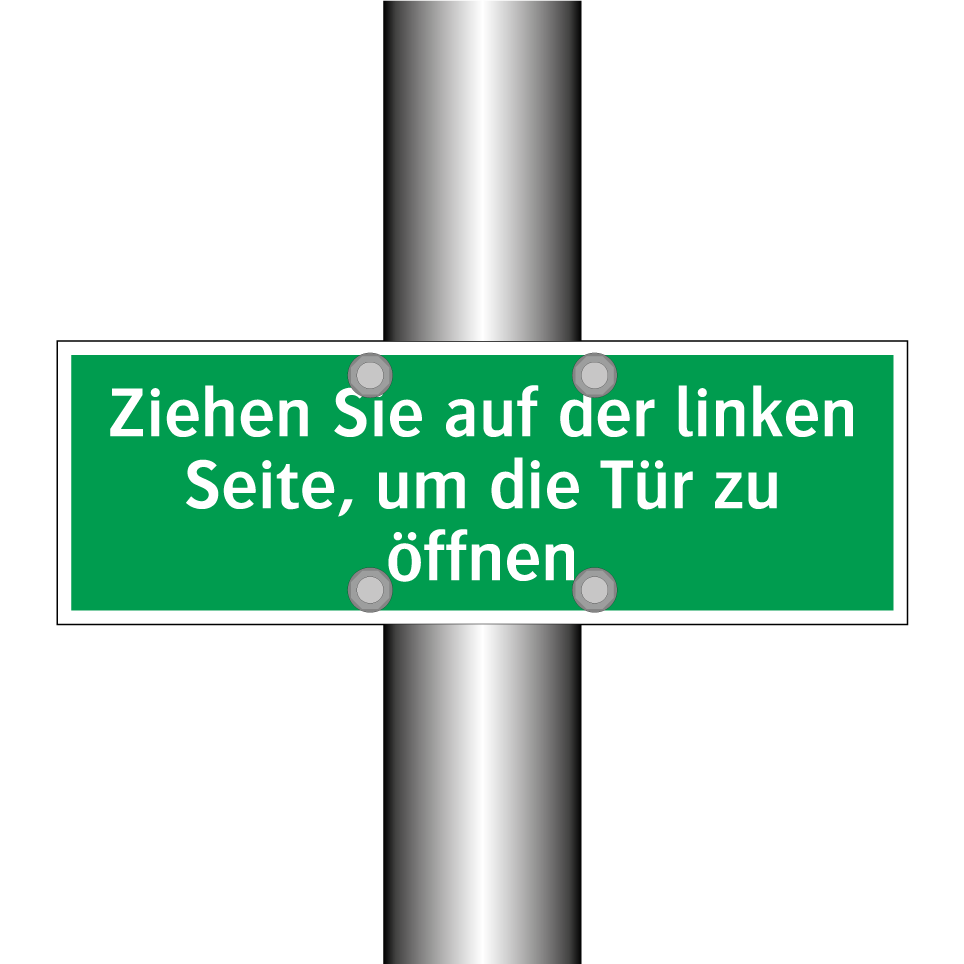 Ziehen Sie auf der linken Seite, um die Tür zu öffnen