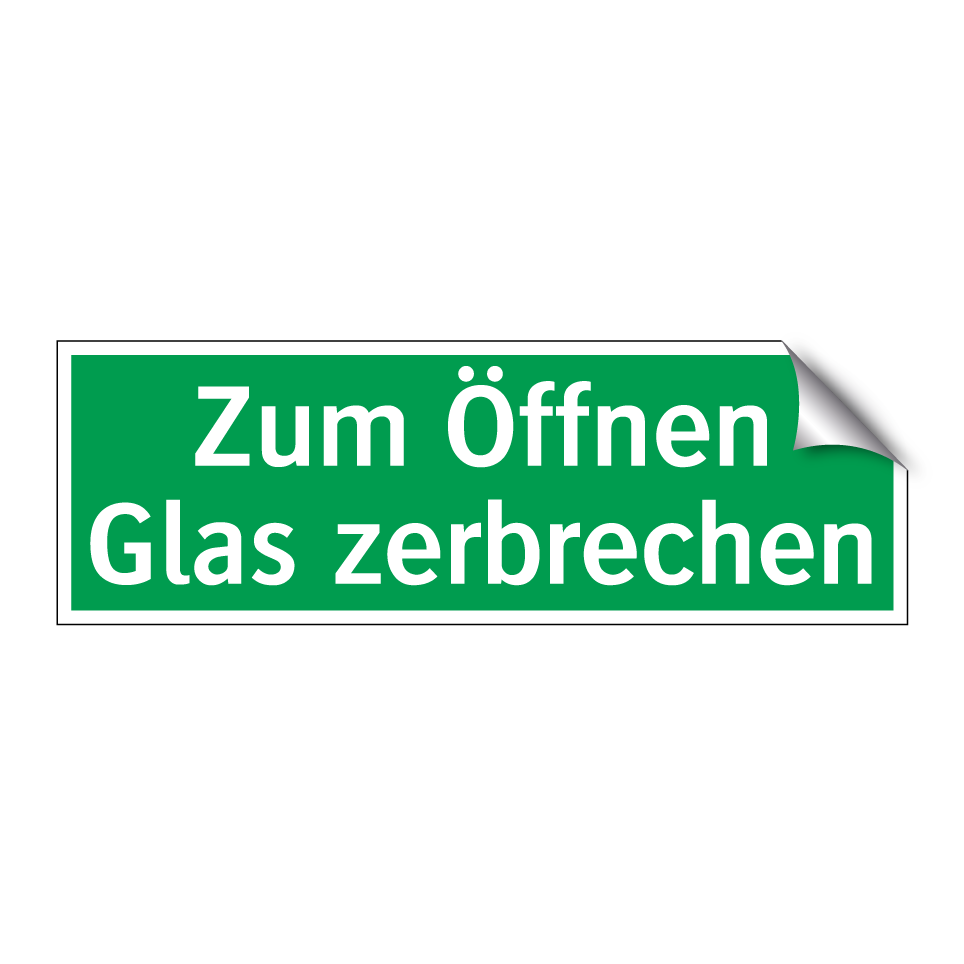 Zum Öffnen Glas zerbrechen