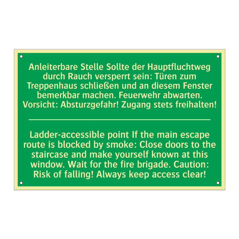 Anleiterbare Stelle Sollte der /.../ - Ladder-accessible point If the /.../