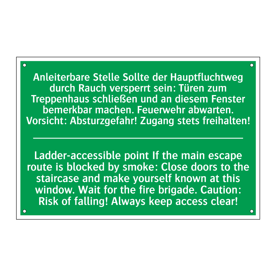 Anleiterbare Stelle Sollte der /.../ - Ladder-accessible point If the /.../