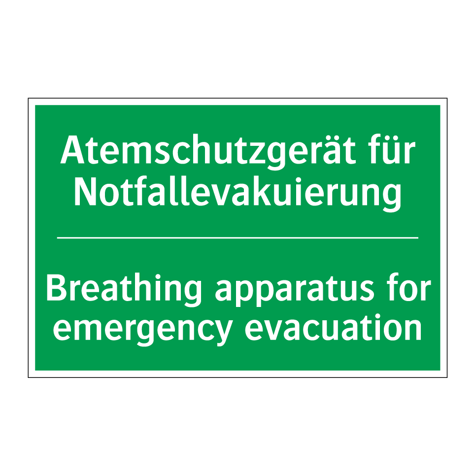 Atemschutzgerät für Notfallevakuierung /.../ - Breathing apparatus for emergency /.../