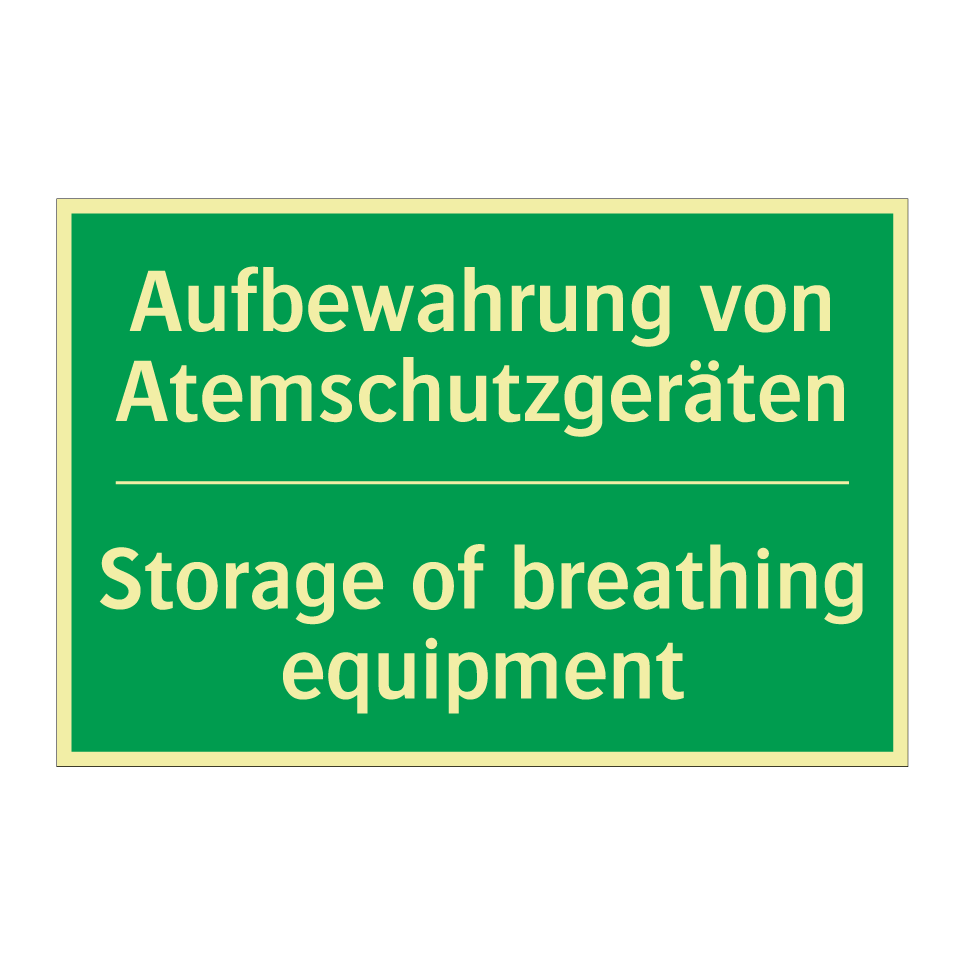 Aufbewahrung von Atemschutzgeräten /.../ - Storage of breathing equipment