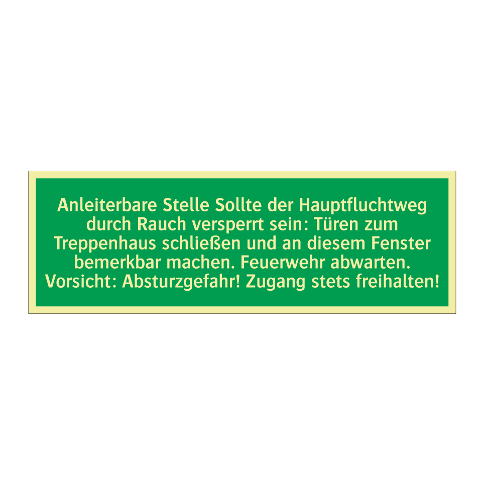 Anleiterbare Stelle Sollte der Hauptfluchtweg durch Rauch versperrt sein /../
