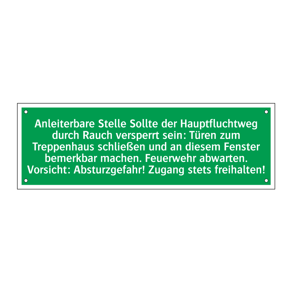 Anleiterbare Stelle Sollte der Hauptfluchtweg durch Rauch versperrt sein /../
