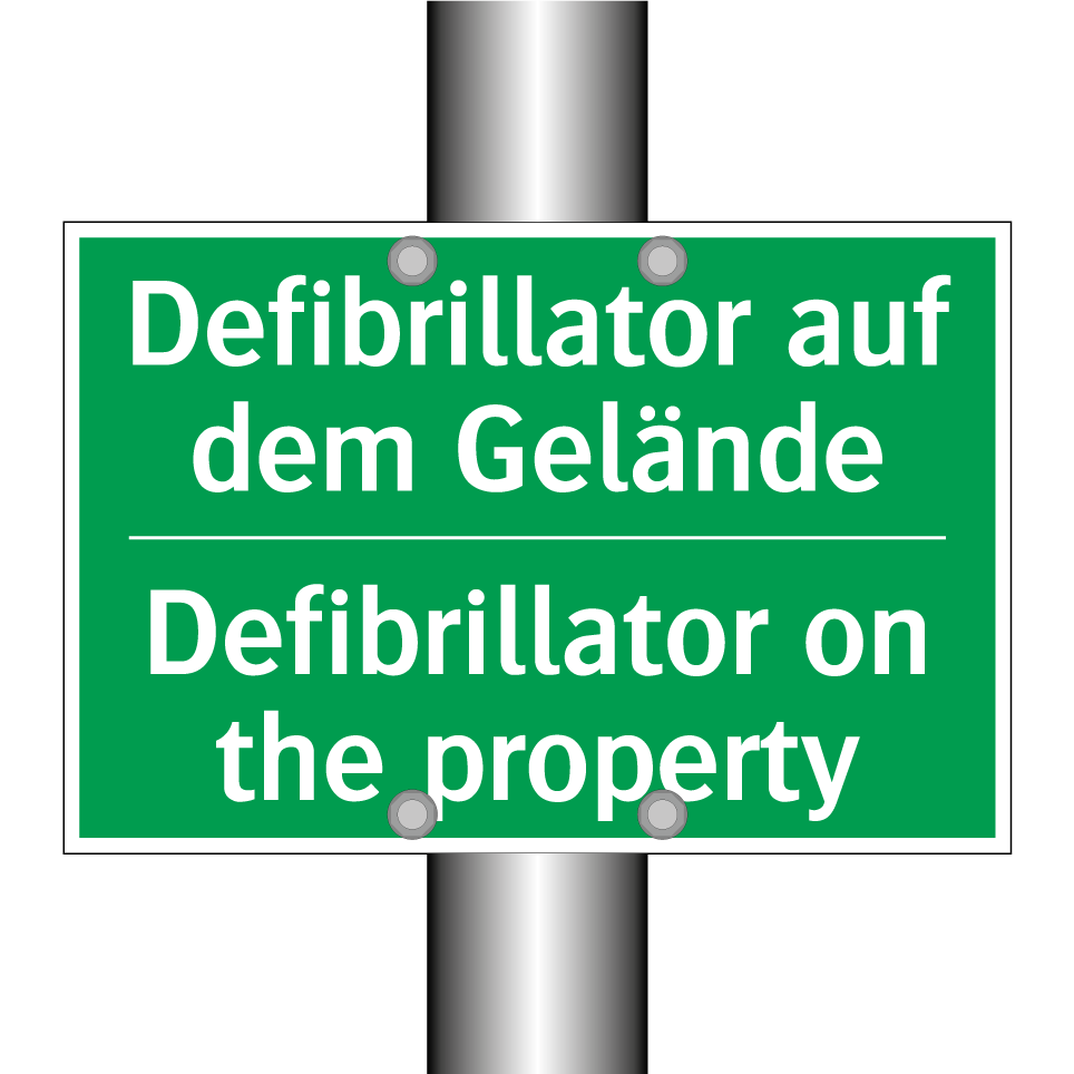 Defibrillator auf dem Gelände - Defibrillator on the property