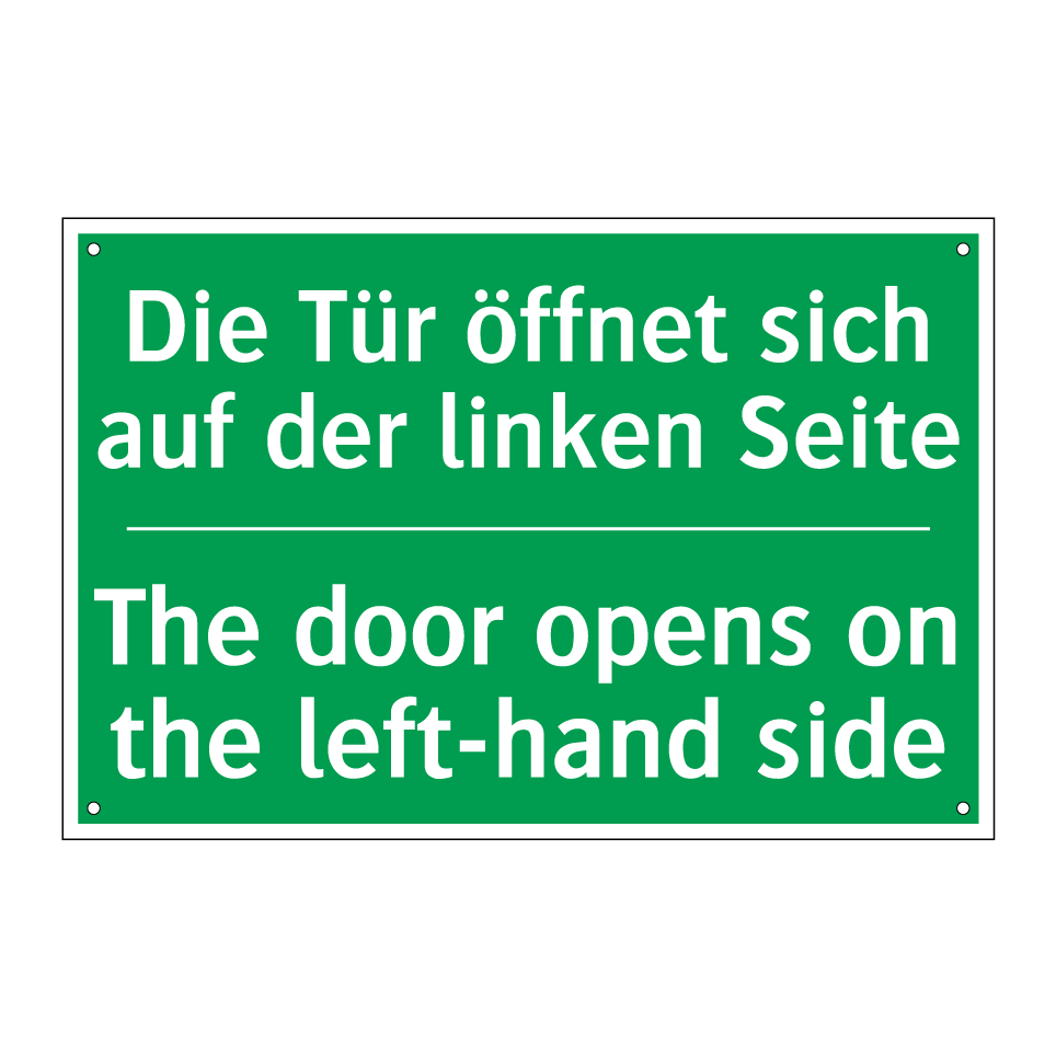 Die Tür öffnet sich auf der linken /.../ - The door opens on the left-hand /.../