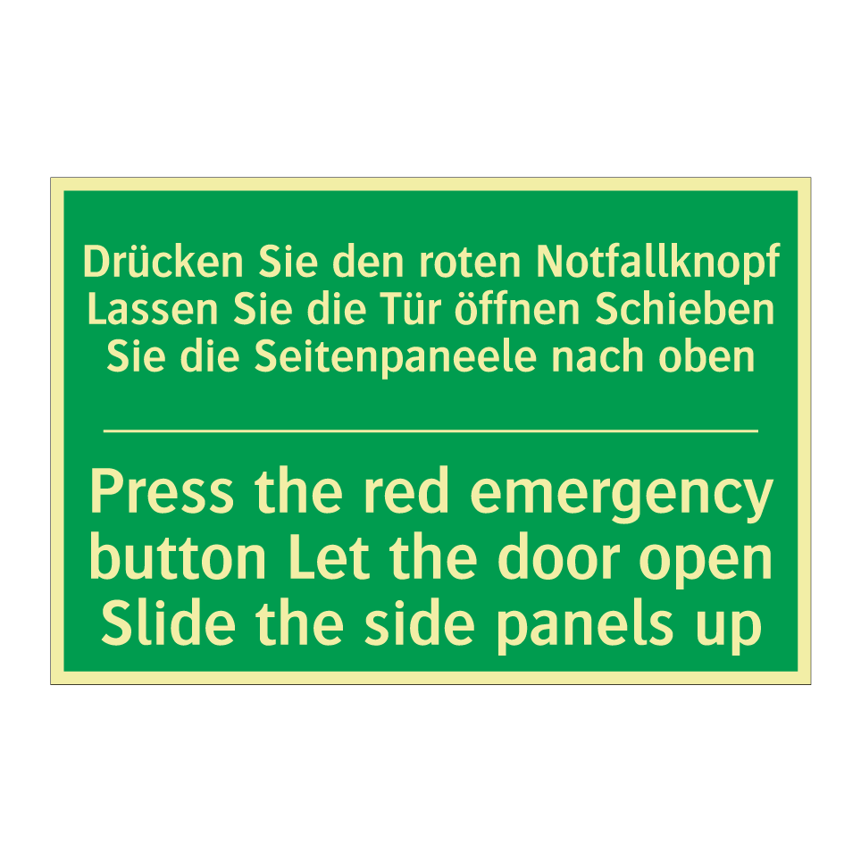 Drücken Sie den roten Notfallknopf /.../ - Press the red emergency button /.../