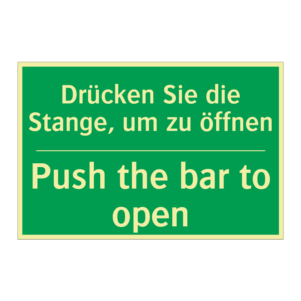 Drücken Sie die Stange, um zu /.../ - Push the bar to open