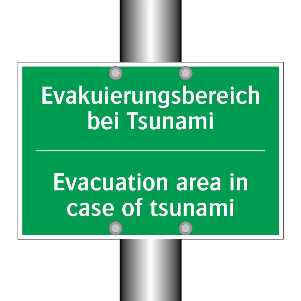Evakuierungsbereich bei Tsunami /.../ - Evacuation area in case of tsunami /.../