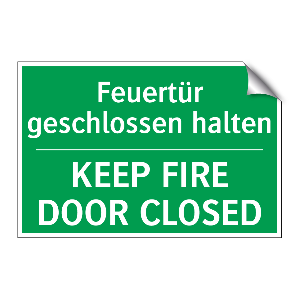 Feuertür geschlossen halten - KEEP FIRE DOOR CLOSED