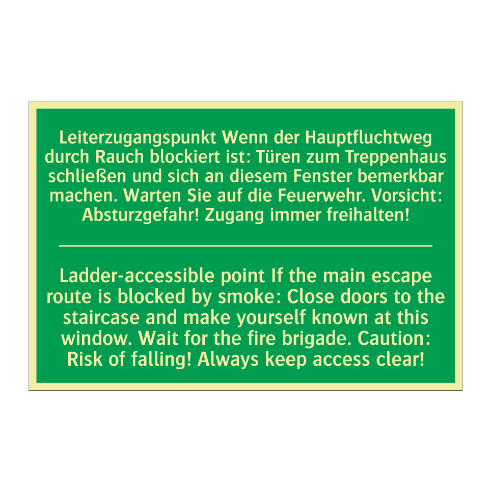Leiterzugangspunkt Wenn der Hauptfluchtweg /.../ - Ladder-accessible point If the /.../