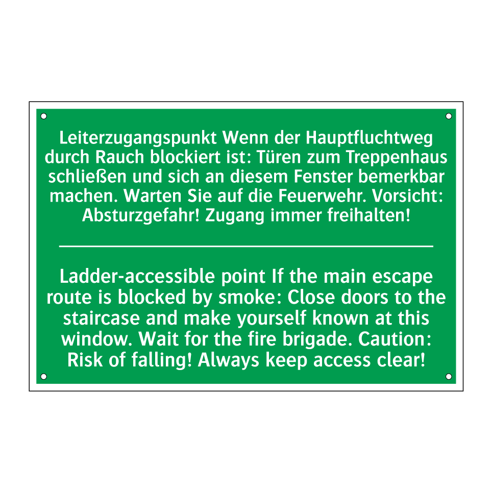 Leiterzugangspunkt Wenn der Hauptfluchtweg /.../ - Ladder-accessible point If the /.../