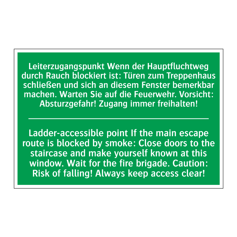 Leiterzugangspunkt Wenn der Hauptfluchtweg /.../ - Ladder-accessible point If the /.../