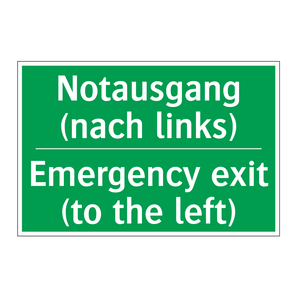 Notausgang (nach links) - Emergency exit (to the left)