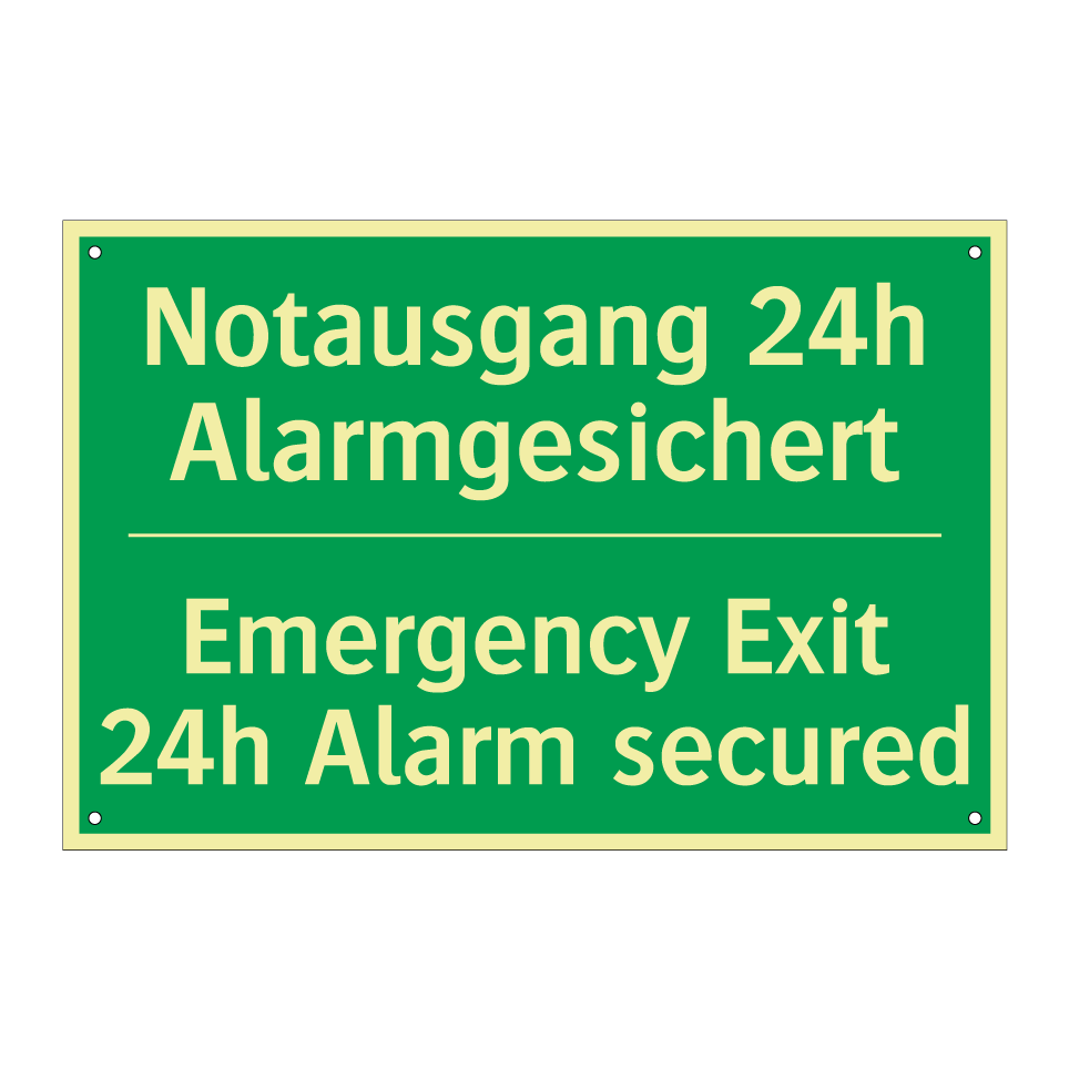 Notausgang 24h Alarmgesichert - Emergency Exit 24h Alarm secured /.../