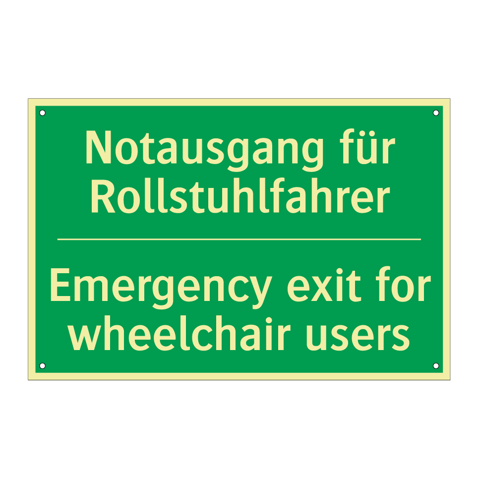 Notausgang für Rollstuhlfahrer - Emergency exit for wheelchair /.../