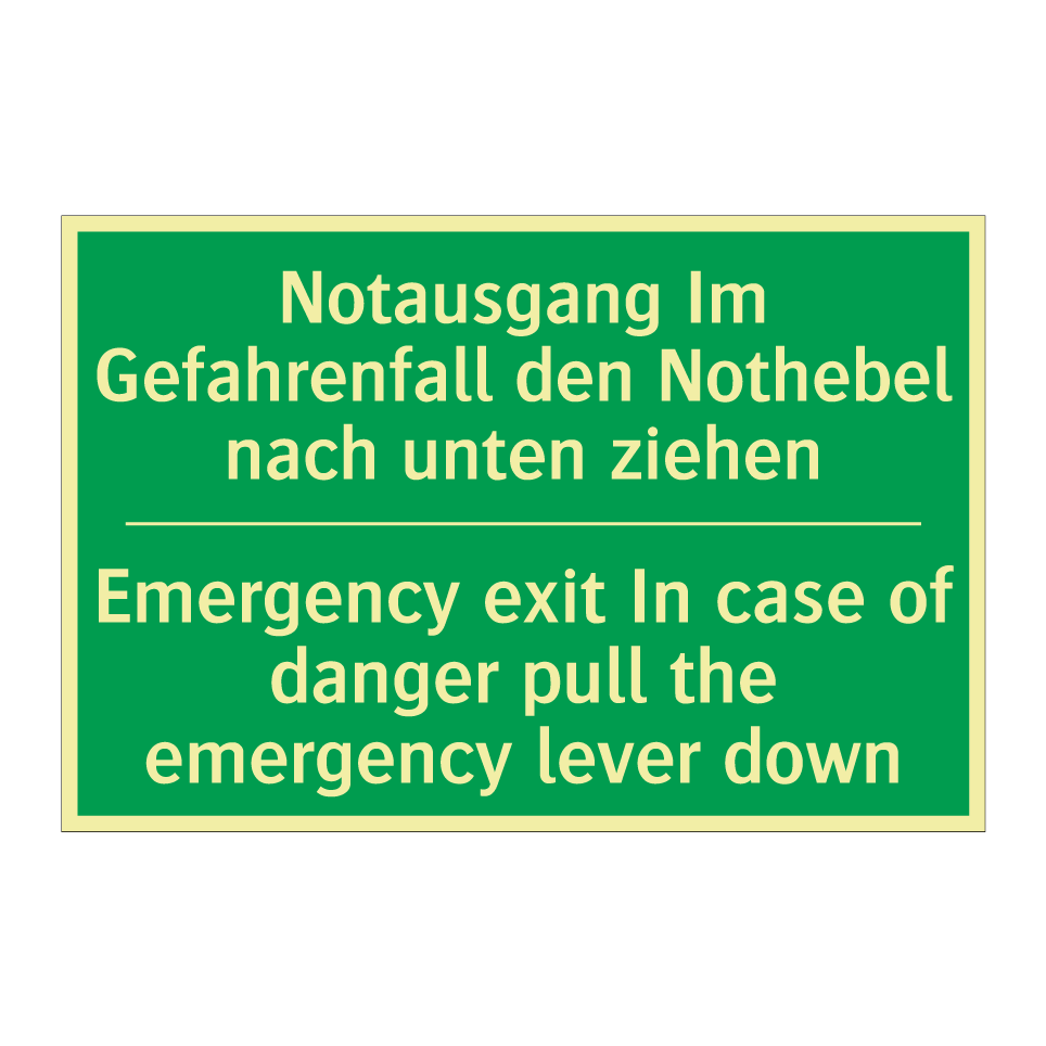 Notausgang Im Gefahrenfall den /.../ - Emergency exit In case of danger /.../