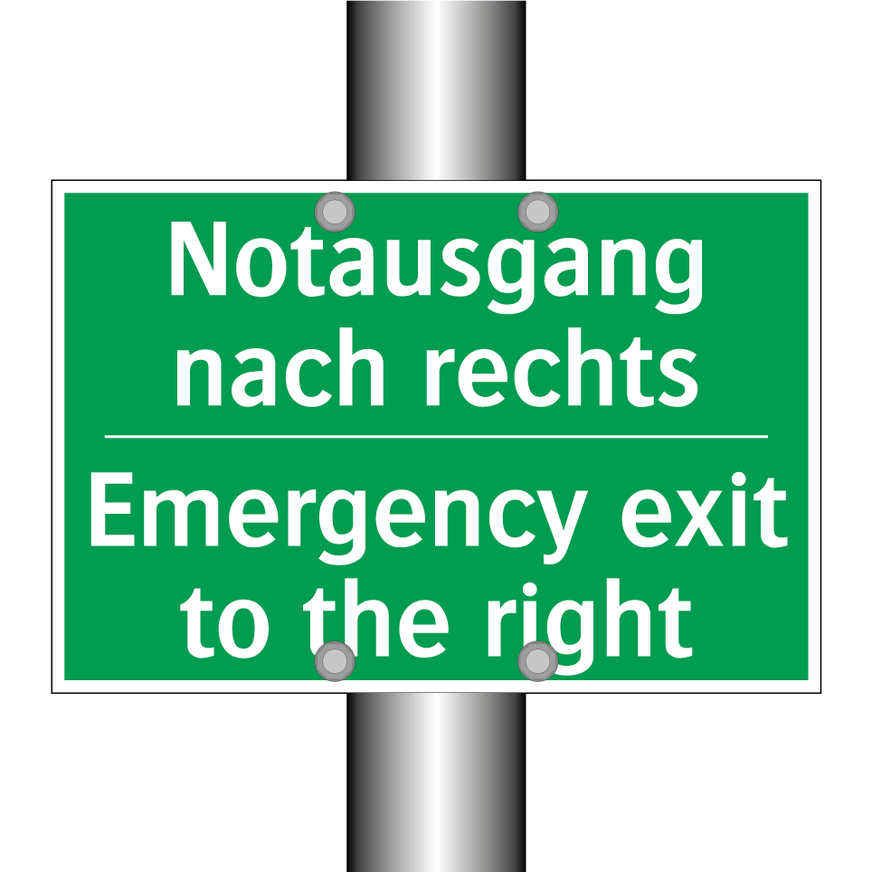 Notausgang nach rechts - Emergency exit to the right