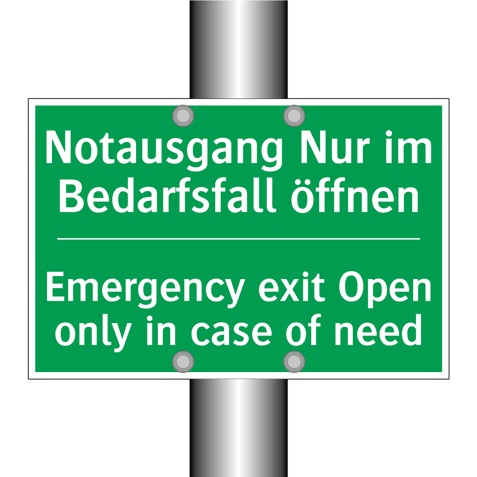 Notausgang Nur im Bedarfsfall /.../ - Emergency exit Open only in case /.../