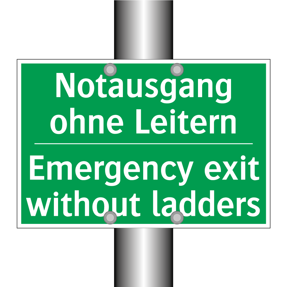 Notausgang ohne Leitern - Emergency exit without ladders
