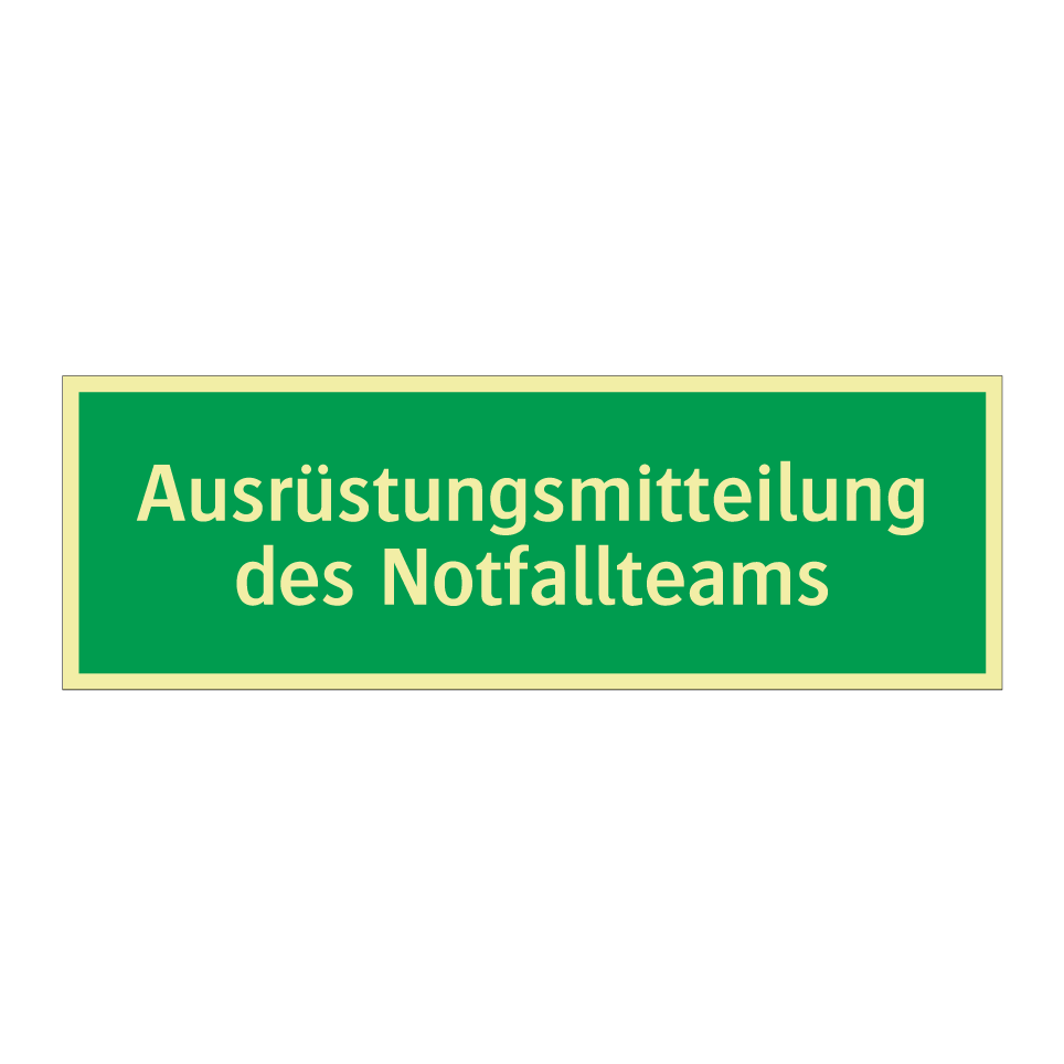 Ausrüstungsmitteilung des Notfallteams