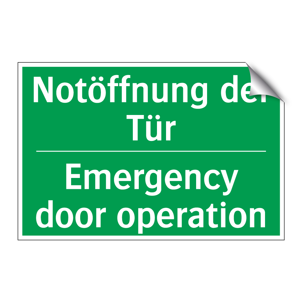 Notöffnung der Tür - Emergency door operation