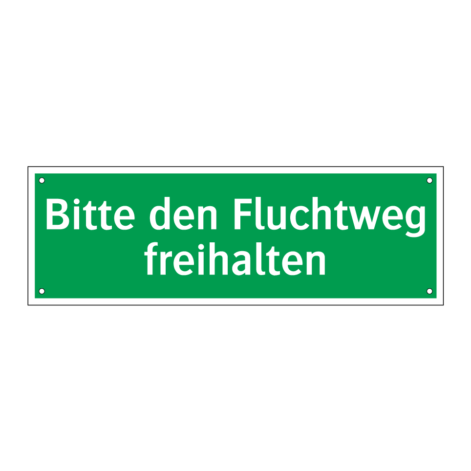 Bitte den Fluchtweg freihalten