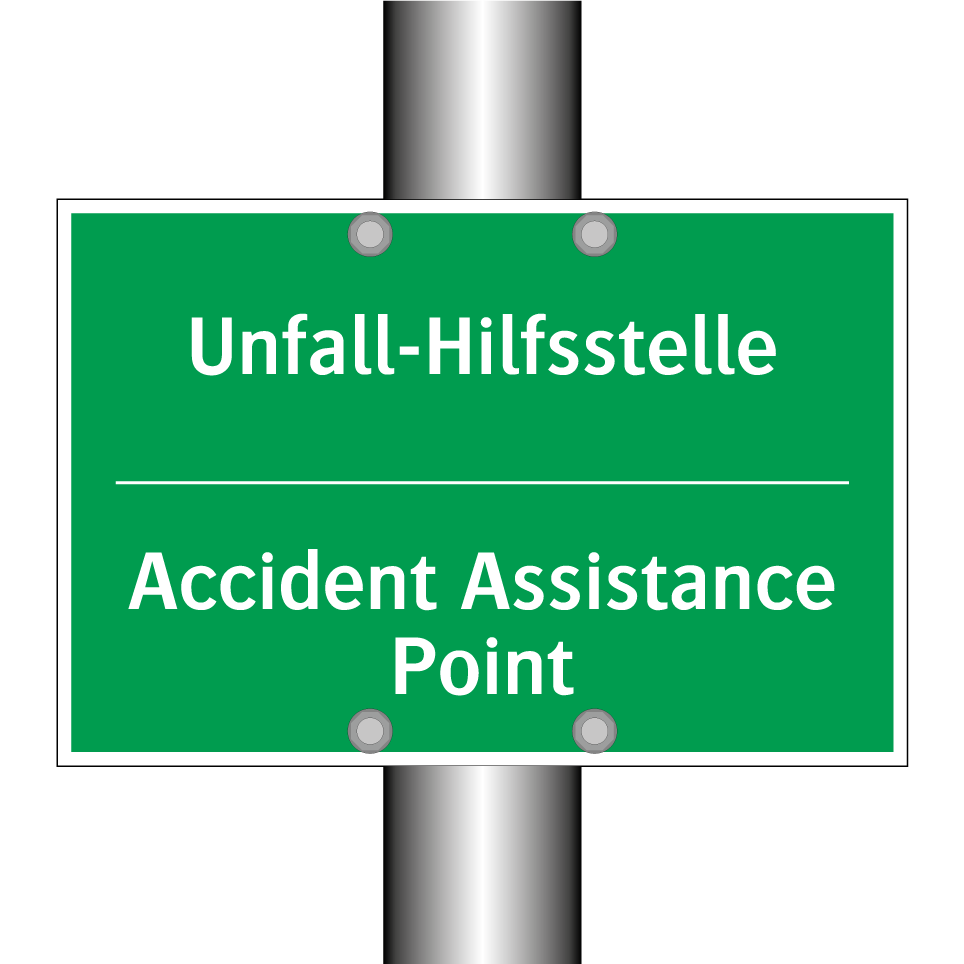 Unfall-Hilfsstelle - Accident Assistance Point