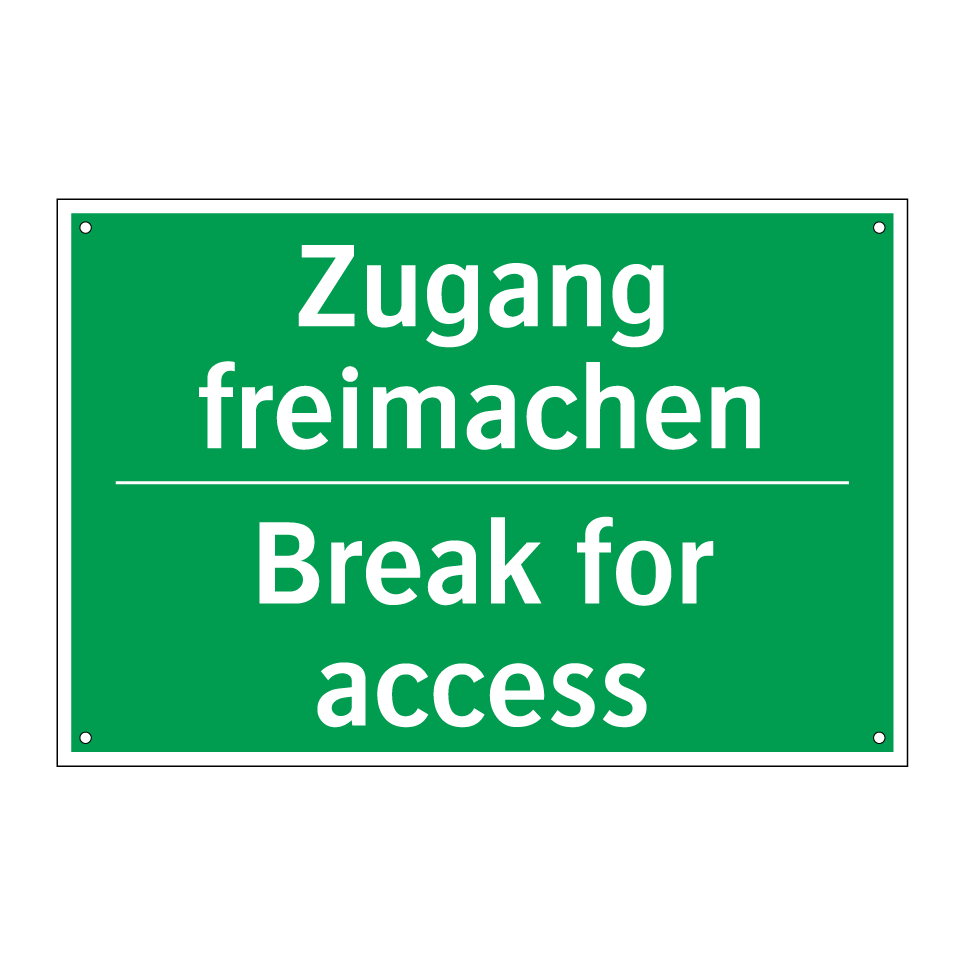 Zugang freimachen - Break for access