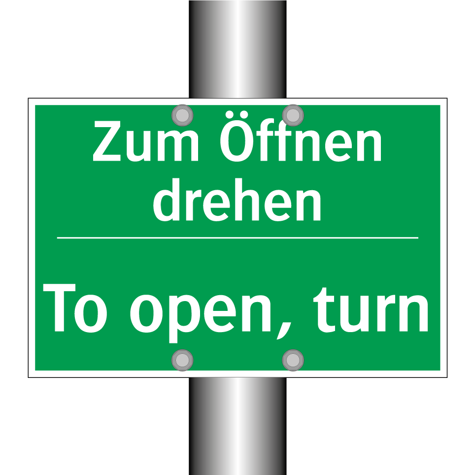 Zum Öffnen drehen - To open, turn