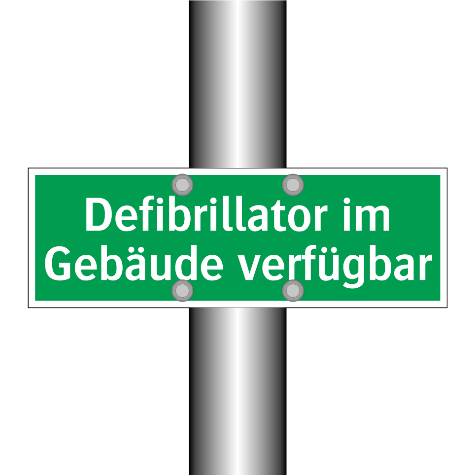 Defibrillator im Gebäude verfügbar
