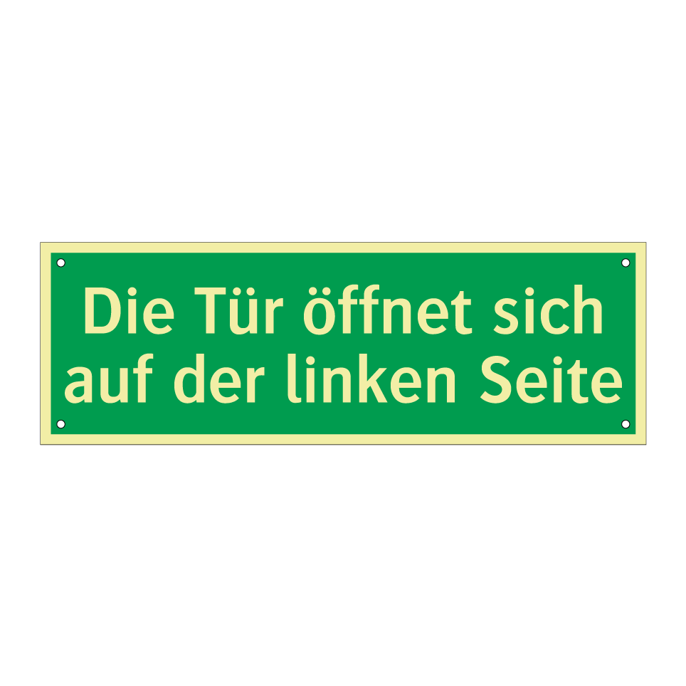 Die Tür öffnet sich auf der linken Seite