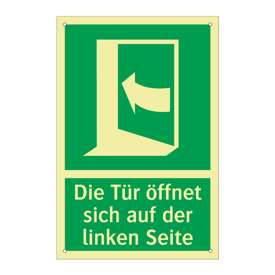 Die Tür öffnet sich auf der linken Seite