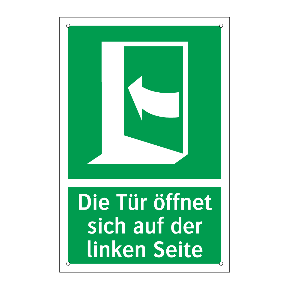 Die Tür öffnet sich auf der linken Seite
