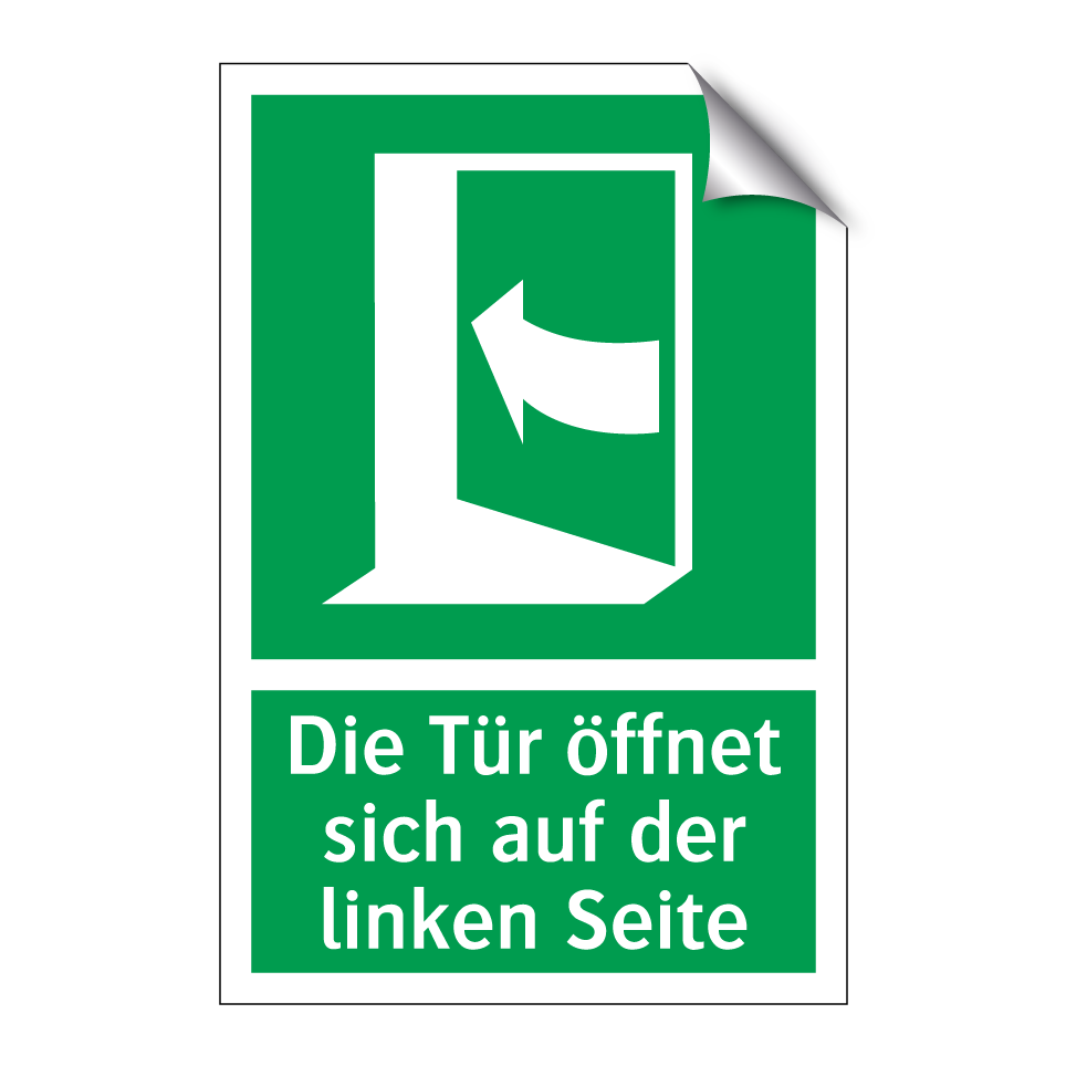 Die Tür öffnet sich auf der linken Seite