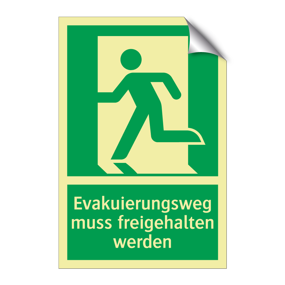 Evakuierungsweg muss freigehalten werden