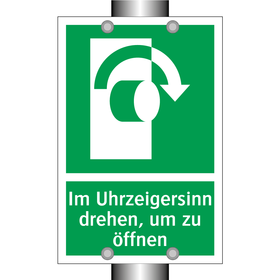Im Uhrzeigersinn drehen, um zu öffnen