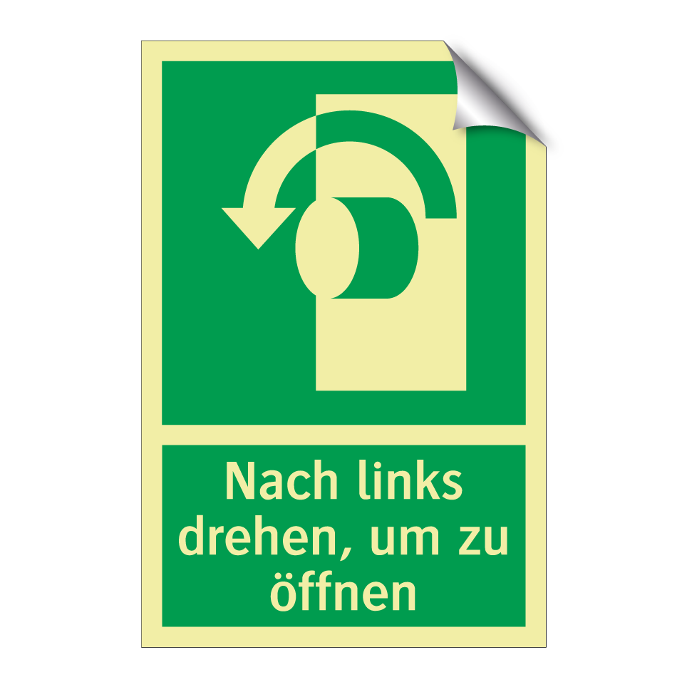 Nach links drehen, um zu öffnen