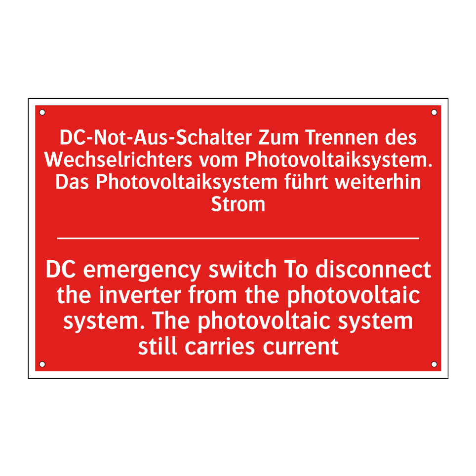 DC-Not-Aus-Schalter Zum Trennen /.../ - DC emergency switch To disconnect /.../