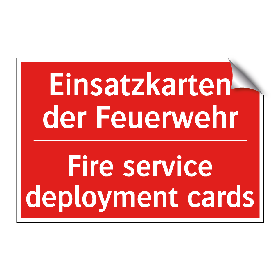 Einsatzkarten der Feuerwehr - Fire service deployment cards