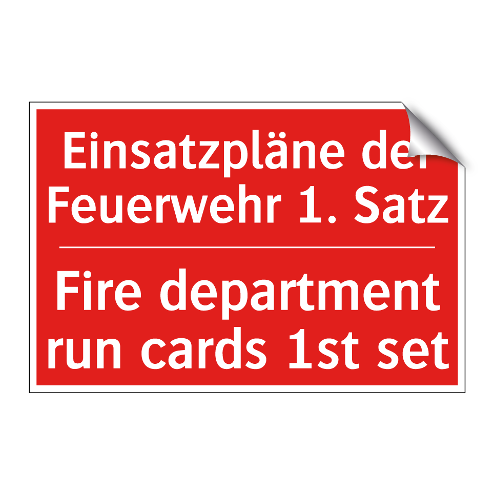 Einsatzpläne der Feuerwehr 1. /.../ - Fire department run cards 1st /.../