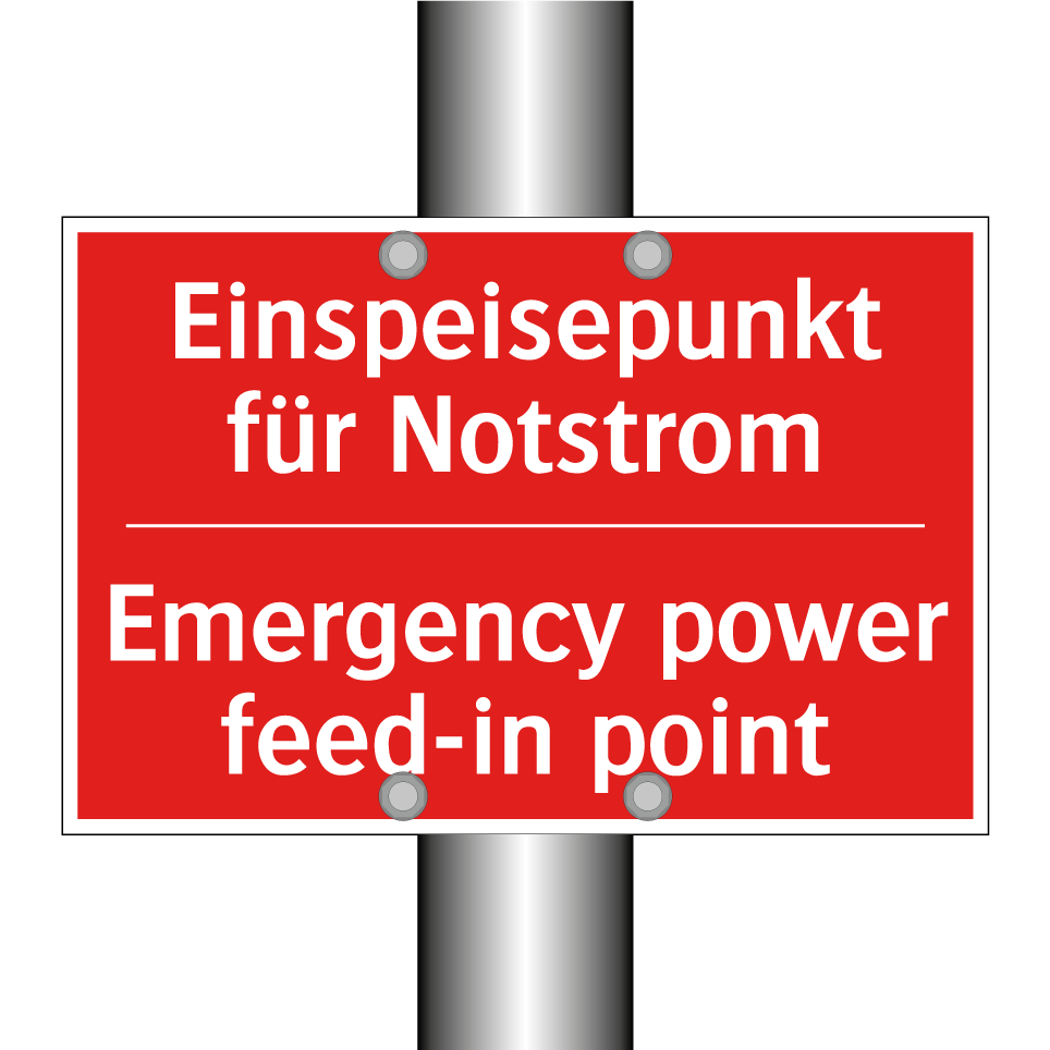 Einspeisepunkt für Notstrom - Emergency power feed-in point