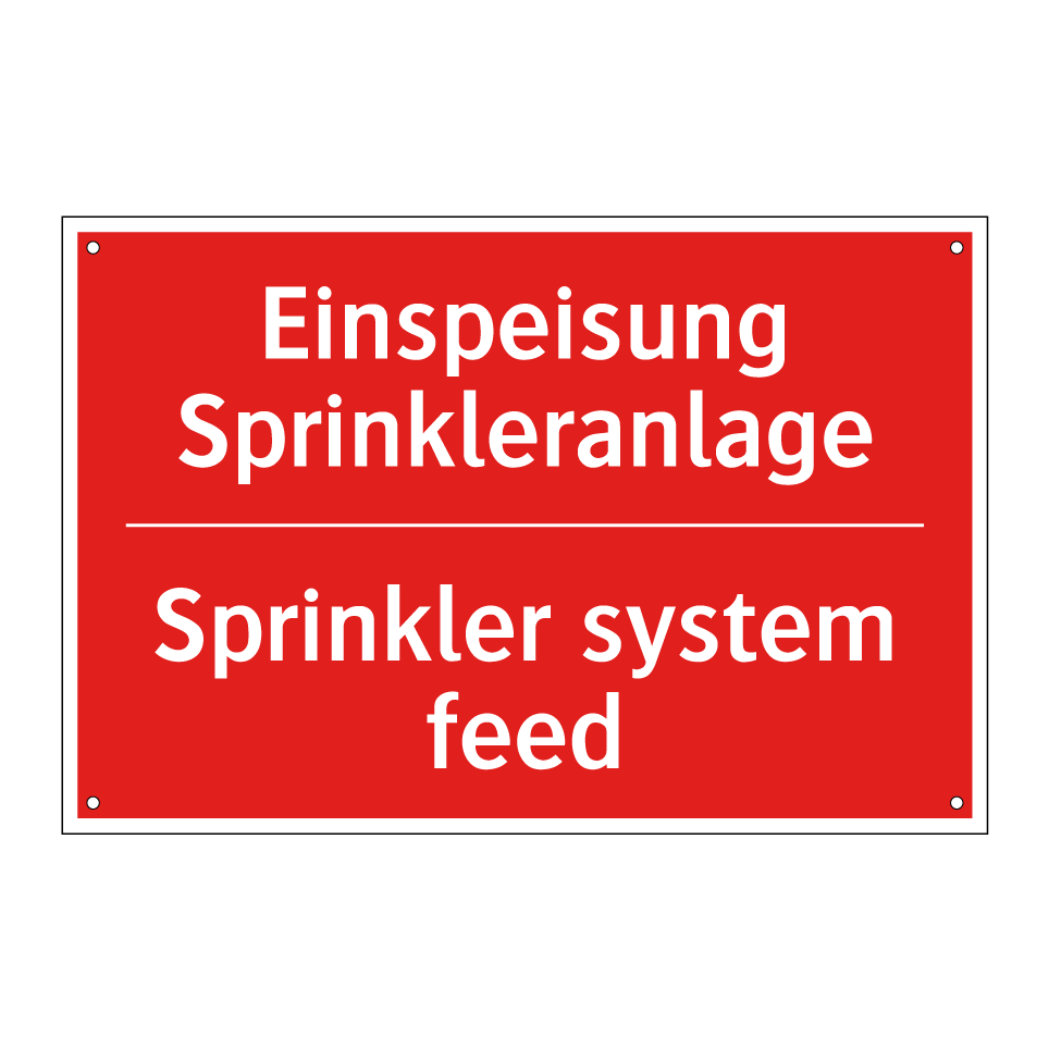 Einspeisung Sprinkleranlage - Sprinkler system feed