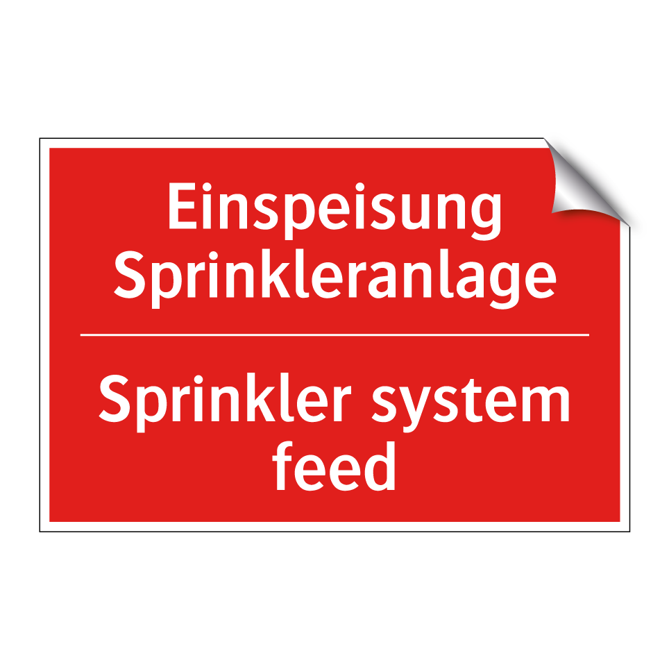 Einspeisung Sprinkleranlage - Sprinkler system feed