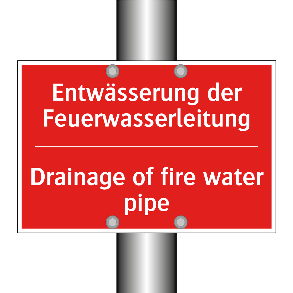 Entwässerung der Feuerwasserleitung/.../ - Drainage of fire water pipe