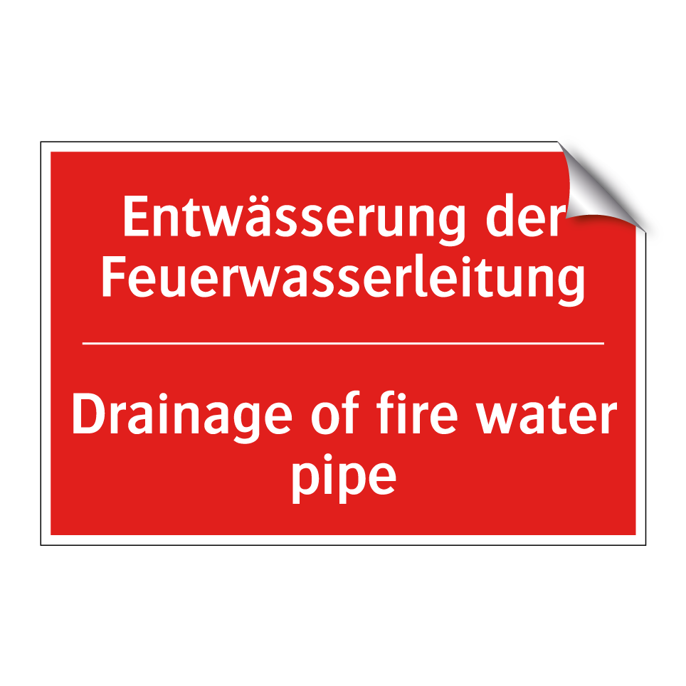 Entwässerung der Feuerwasserleitung/.../ - Drainage of fire water pipe