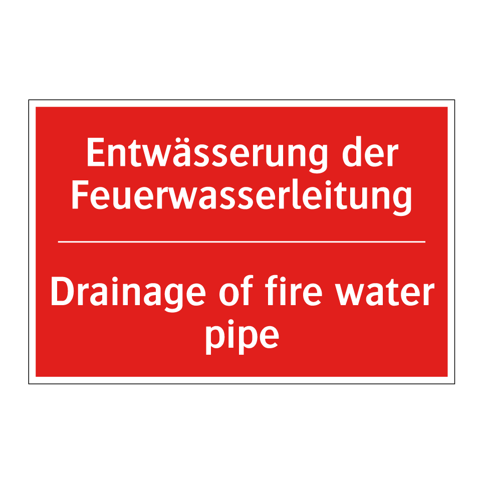 Entwässerung der Feuerwasserleitung/.../ - Drainage of fire water pipe